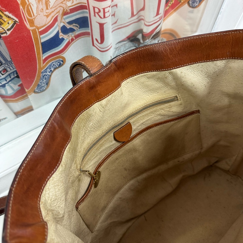 罕有中古Celine 金圓環水桶包 單肩包 棕色老花 男女適用-15