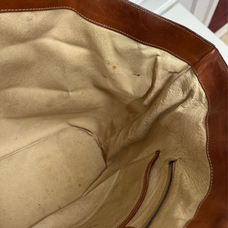 罕有中古Celine 金圓環水桶包 單肩包 棕色老花 男女適用-19