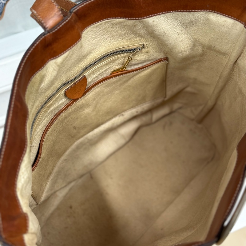 罕有中古Celine 金圓環水桶包 單肩包 棕色老花 男女適用-22