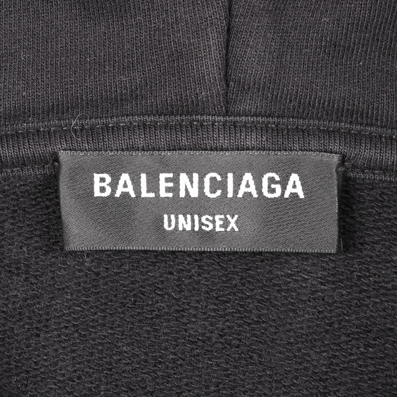 BALENCIAGA BB logo 連帽衫 570811 純棉 黑色 二手 男女通用 L 碼 Logo-2