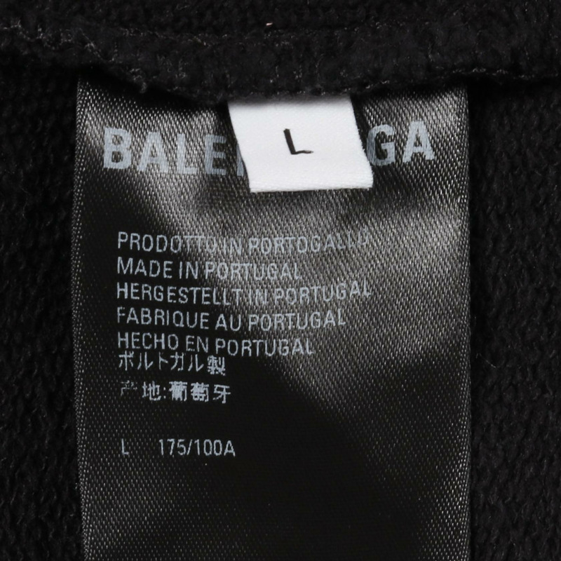 BALENCIAGA BB logo 連帽衫 570811 純棉 黑色 二手 男女通用 L 碼 Logo-4