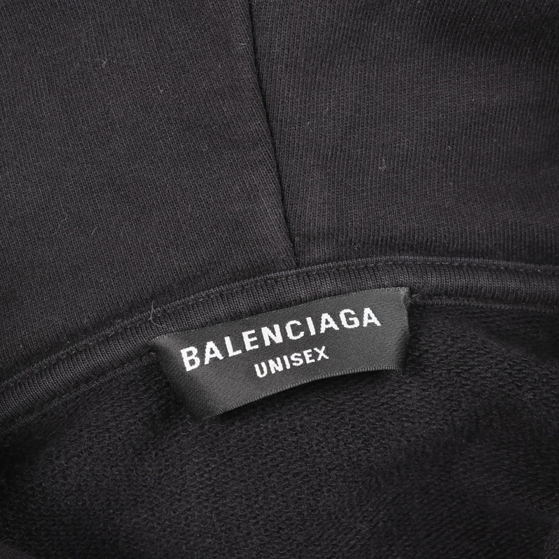 BALENCIAGA BB logo 連帽衫 570811 純棉 黑色 二手 男女通用 L 碼 Logo-5