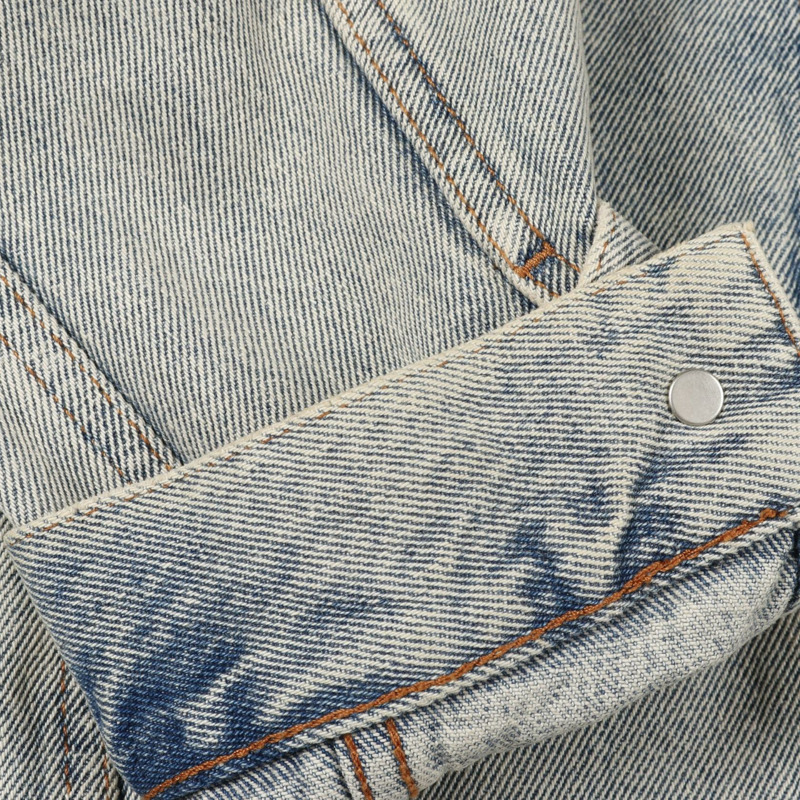 BALENCIAGA 後背標誌刺繡牛仔夾克 557351 棉藍色二手男款 #46-6