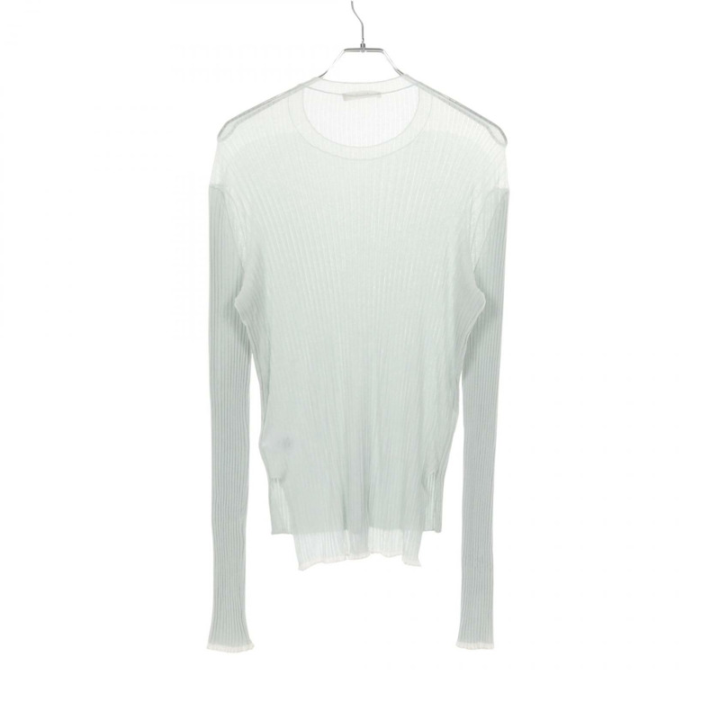 CELINE 薄紗針織套頭衫 2 3D02 7700 棉 藍色 M 碼 二手 女款-1