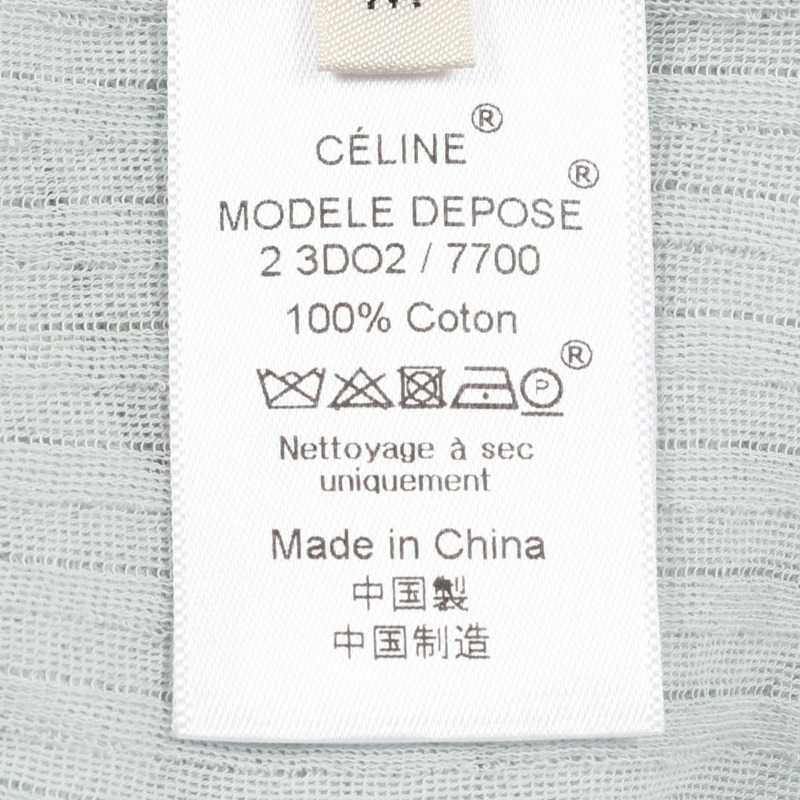 CELINE 薄紗針織套頭衫 2 3D02 7700 棉 藍色 M 碼 二手 女款-4