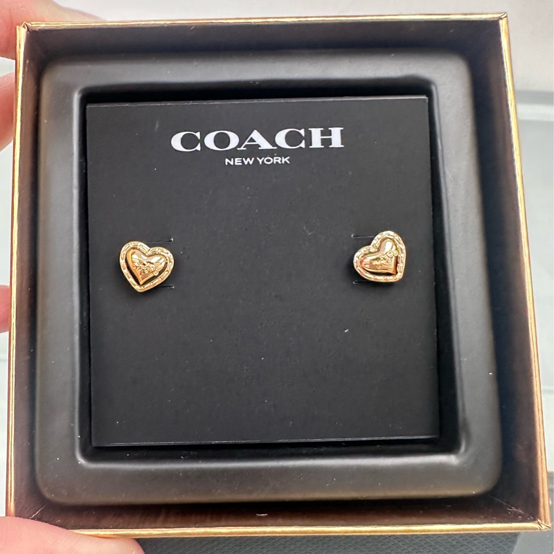 coach 愛心耳釘-0