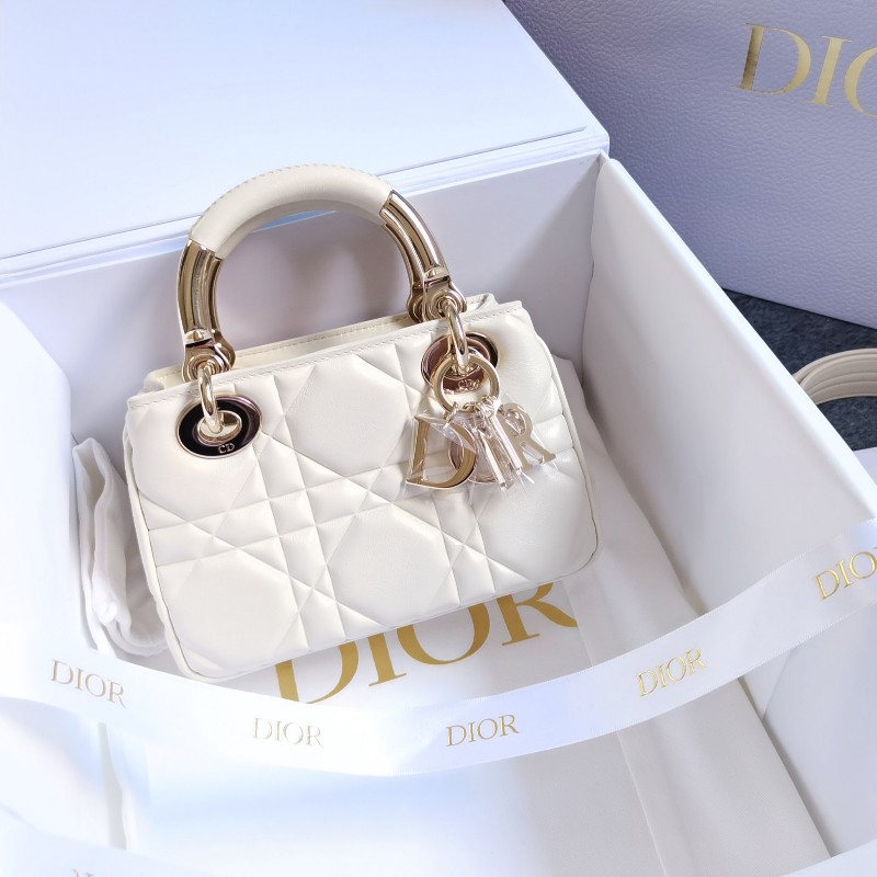超級❤️Dior 迪奧 95.22 白色 mini 金扣 23編碼 新款白色保卡 全套附件-0