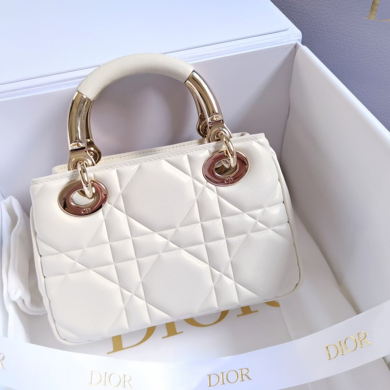 超級❤️Dior 迪奧 95.22 白色 mini 金扣 23編碼 新款白色保卡 全套附件-2