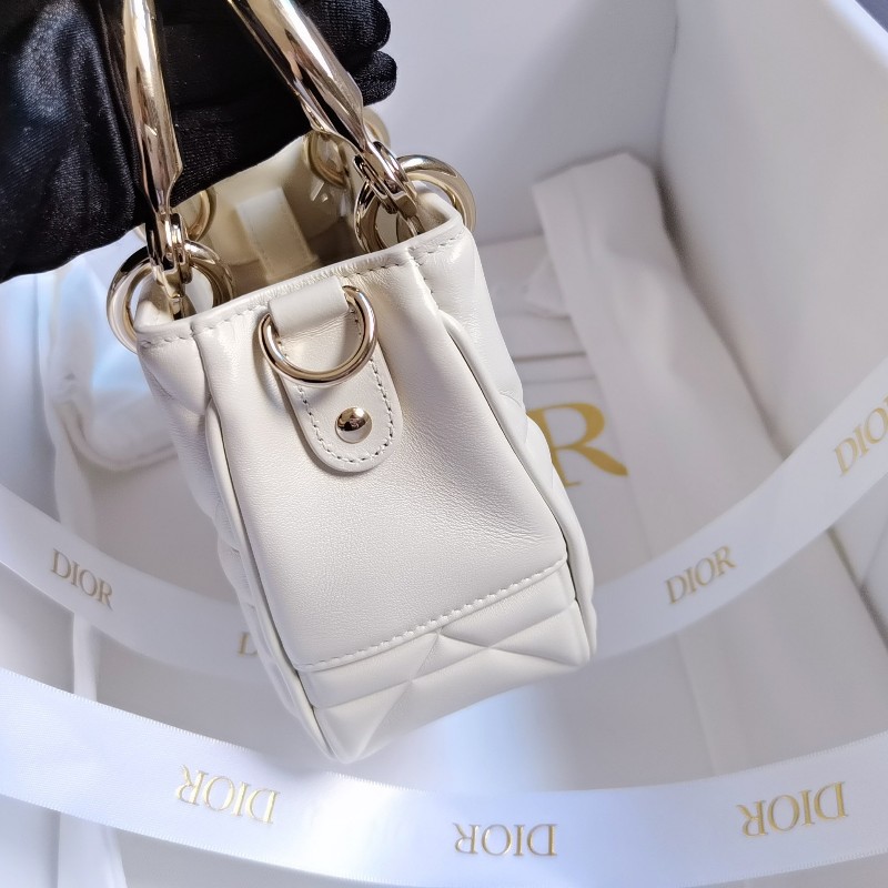 超級❤️Dior 迪奧 95.22 白色 mini 金扣 23編碼 新款白色保卡 全套附件-4