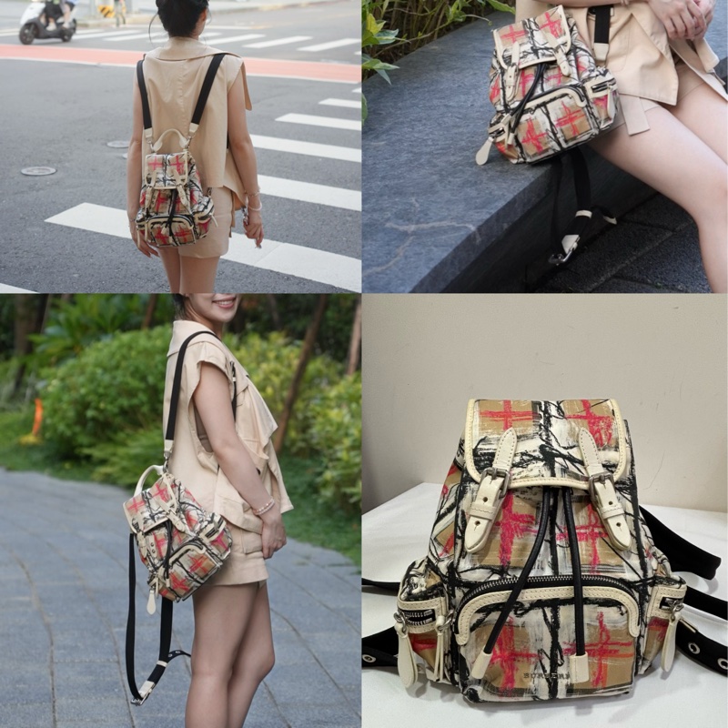 Burberry 塗鴉造型 小後背包 小號-0