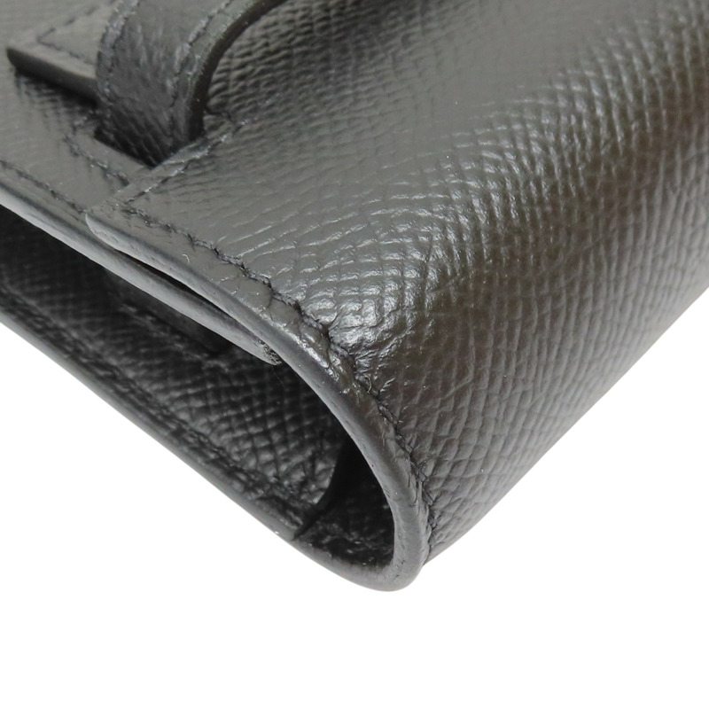 黑色 Epsom牛皮 Kelly Classique To Go Wallet 肩背包 Z刻 銀扣-11