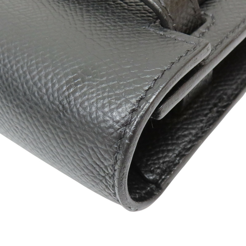 黑色 Epsom牛皮 Kelly Classique To Go Wallet 肩背包 Z刻 銀扣-12