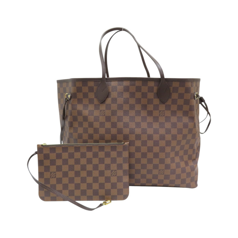 棕色 棋盤格 帆布 Neverfull GM 手提包 N41357-0