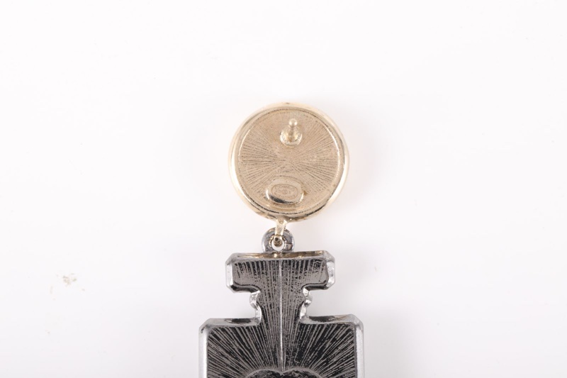 CHANEL(香奈兒) 合金 21S 滿鑽 5號 耳環耳釘-5