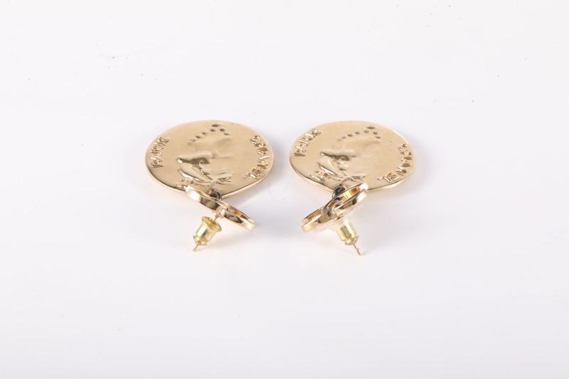 CHANEL(香奈兒) 合金 22A 手工坊 金幣耳環-2