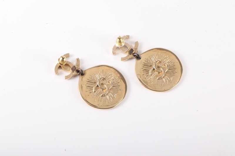 CHANEL(香奈兒) 合金 22A 手工坊 金幣耳環-4