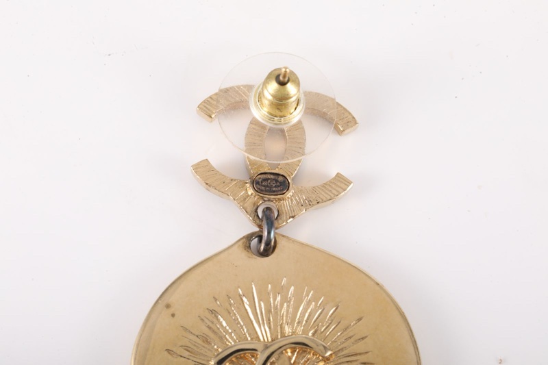 CHANEL(香奈兒) 合金 22A 手工坊 金幣耳環-5