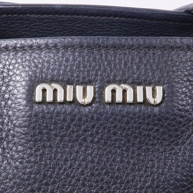 Miu Miu 牛皮皮革2 Way Shoulder銀扣手挽肩背兩用袋-9