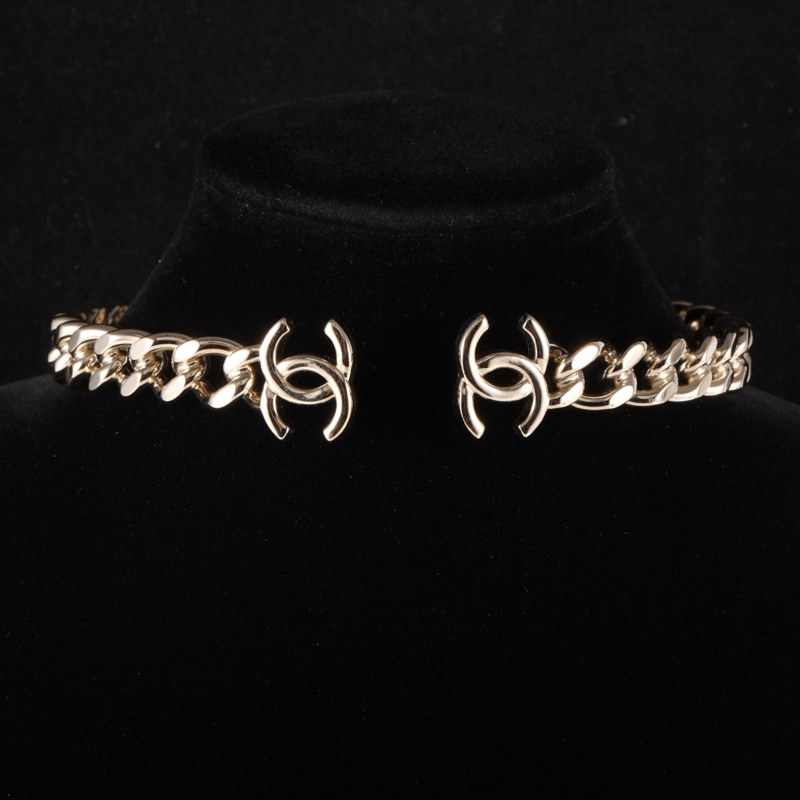 CHANEL(香奈兒) 合金 22C 雙C chocker 項鏈 L-0