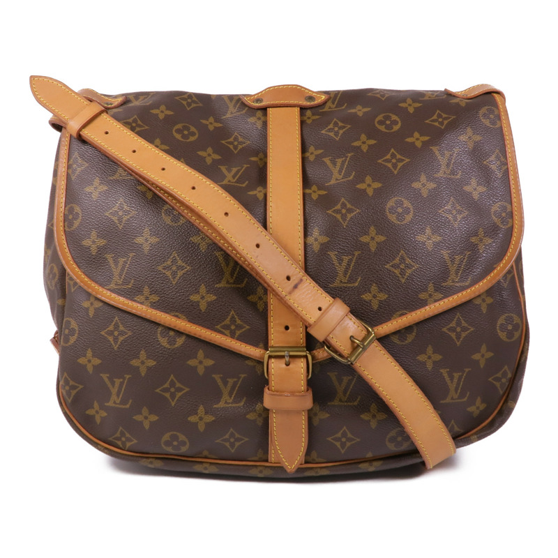 LOUIS VUITTON Monogram Saumur 35金扣肩背袋-0