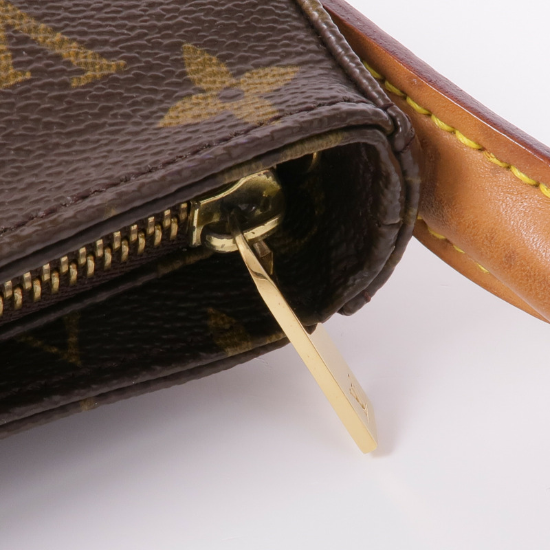 LOUIS VUITTON Monogram Looping MM金扣肩背袋棕色-9