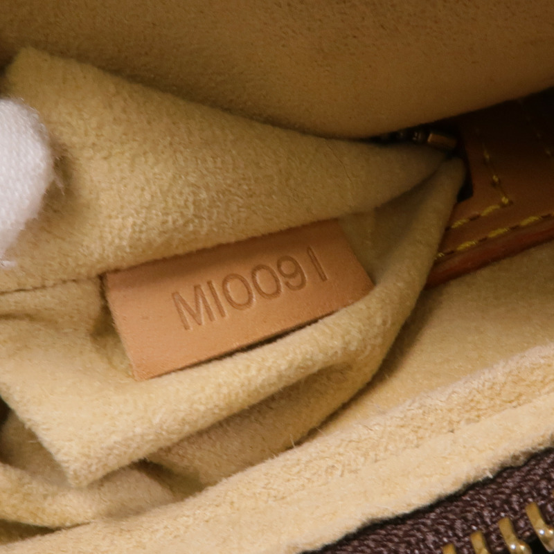 LOUIS VUITTON Monogram Looping MM金扣肩背袋棕色-13