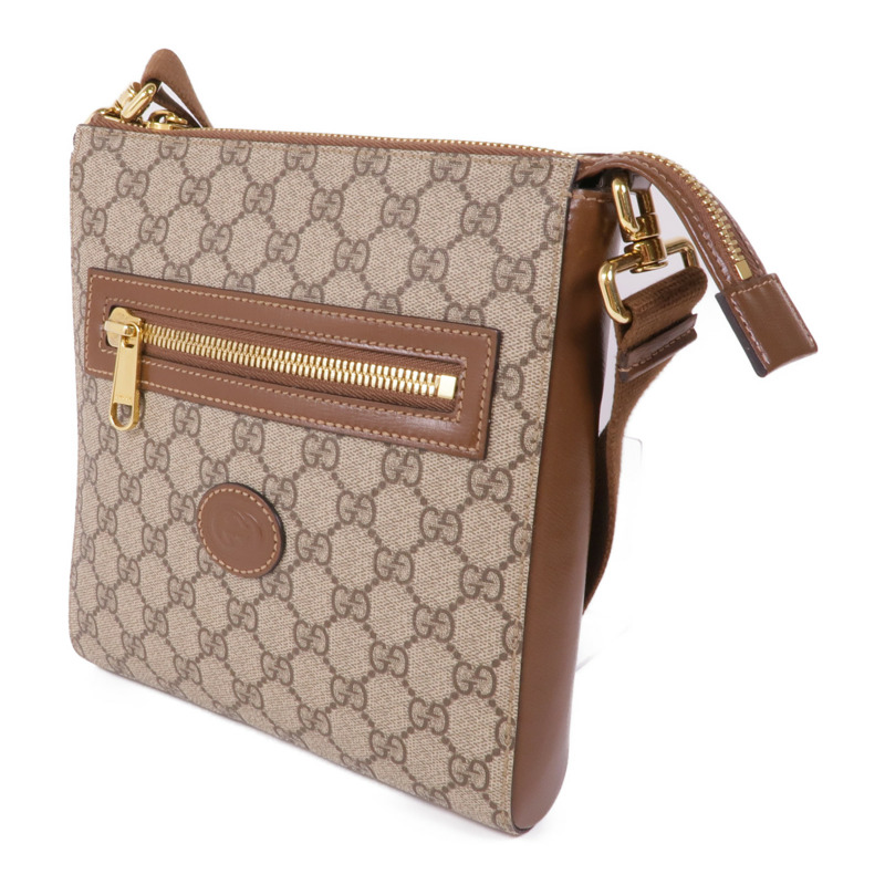 GUCCI 塗層帆布GG Supreme Messenger Bag金扣肩背袋-2
