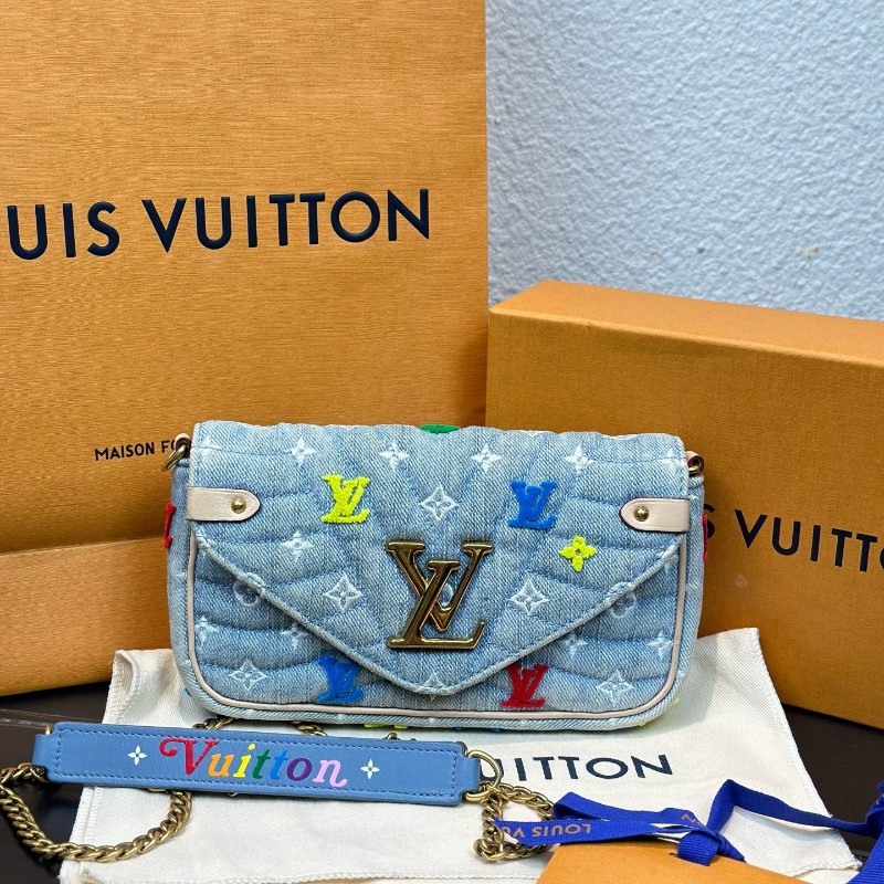 LV NewWave限量版牛仔丹寧鏈條包 迪麗熱巴同款 19年編碼-0
