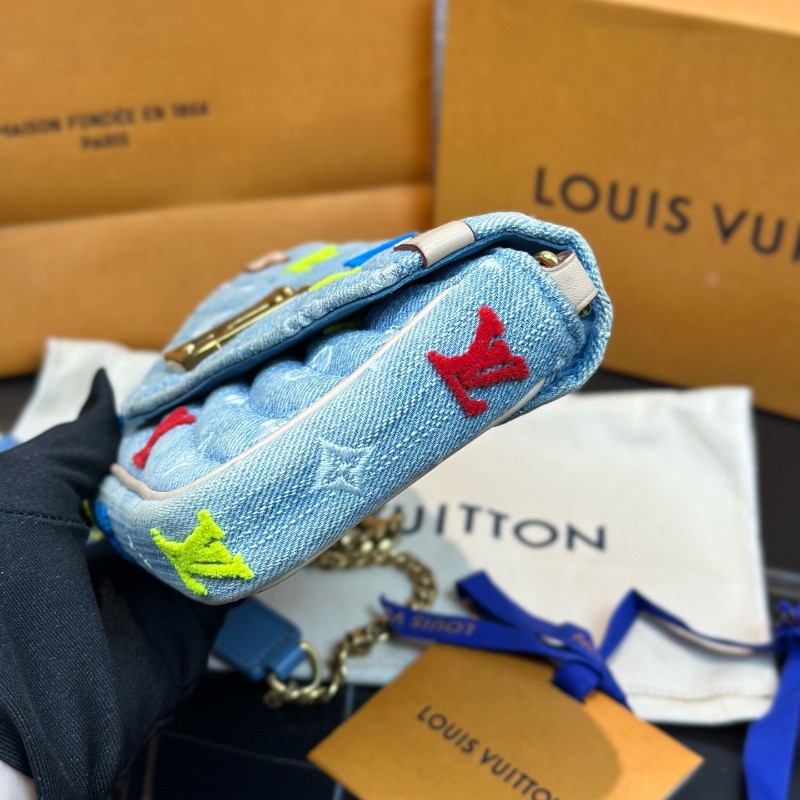 LV NewWave限量版牛仔丹寧鏈條包 迪麗熱巴同款 19年編碼-2