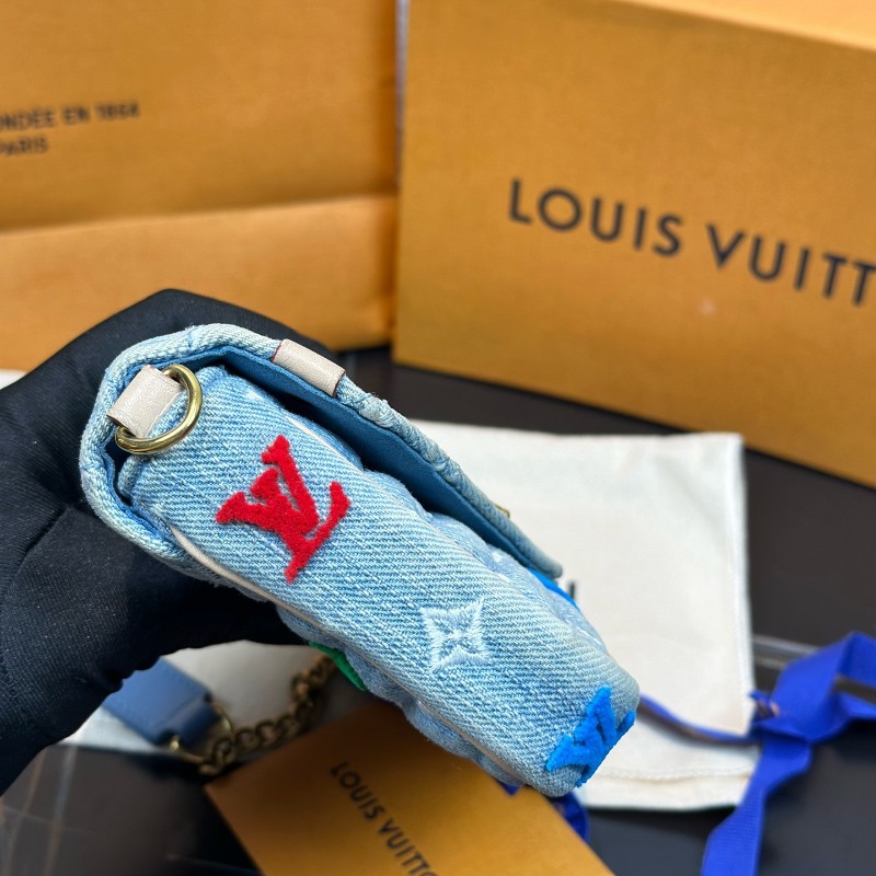 LV NewWave限量版牛仔丹寧鏈條包 迪麗熱巴同款 19年編碼-3