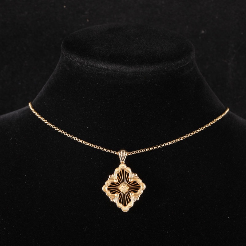 BUCCELLATI（布契拉提）Opera 花卉圖案 Jaupen 鏤空項鏈 (大號) 金色 18K黃金 項鏈 黃金-0