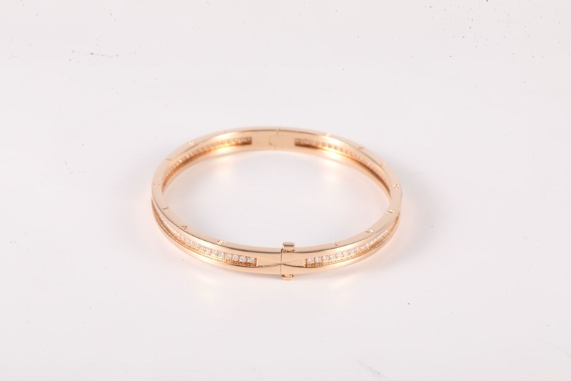 BVLGARI(寶格麗) B.ZERO1 彈簧手鐲 鑲鑽 18K玫瑰金/鑽石 M 玫瑰金 鑽石/18K-2