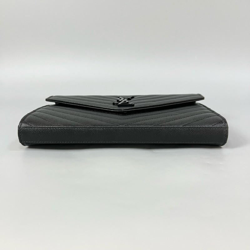 YSL/聖羅蘭 全黑so black 魚子醬信封woc鏈條包-2