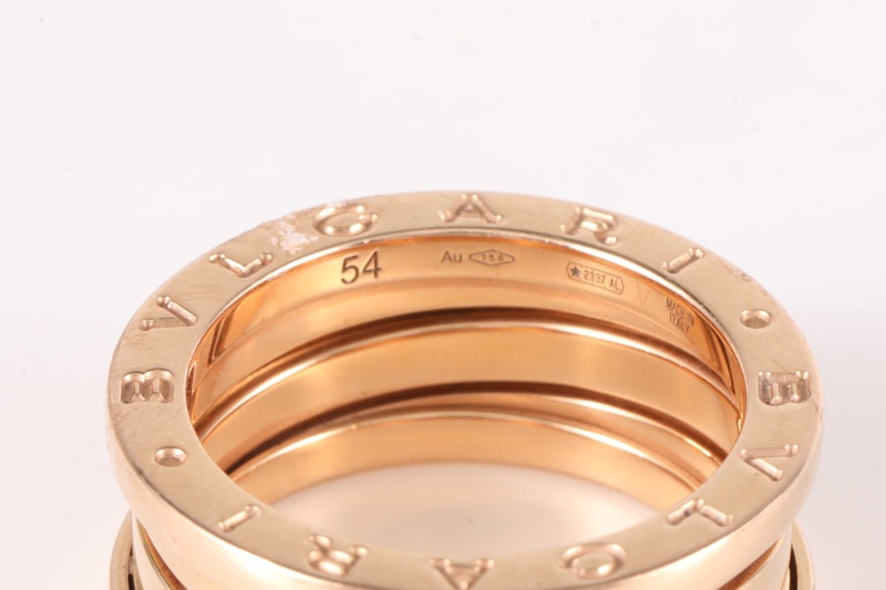 BVLGARI(寶格麗) B.ZERO1 彈簧戒指 三圈 18K玫瑰金 54 玫瑰金-5
