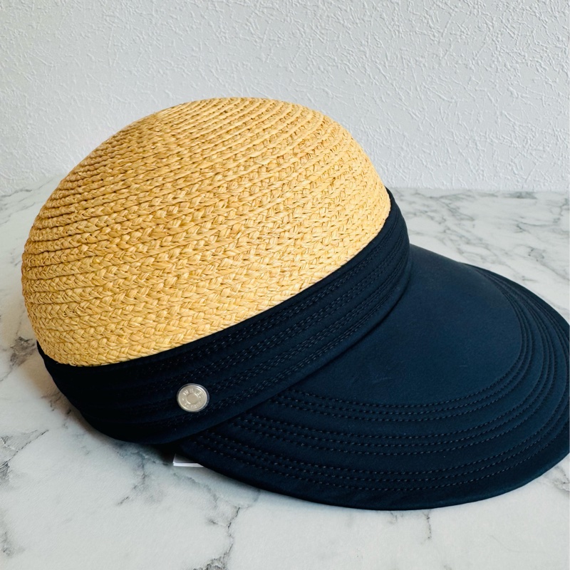 Hermes 黑色帽緣草編騎士帽-2