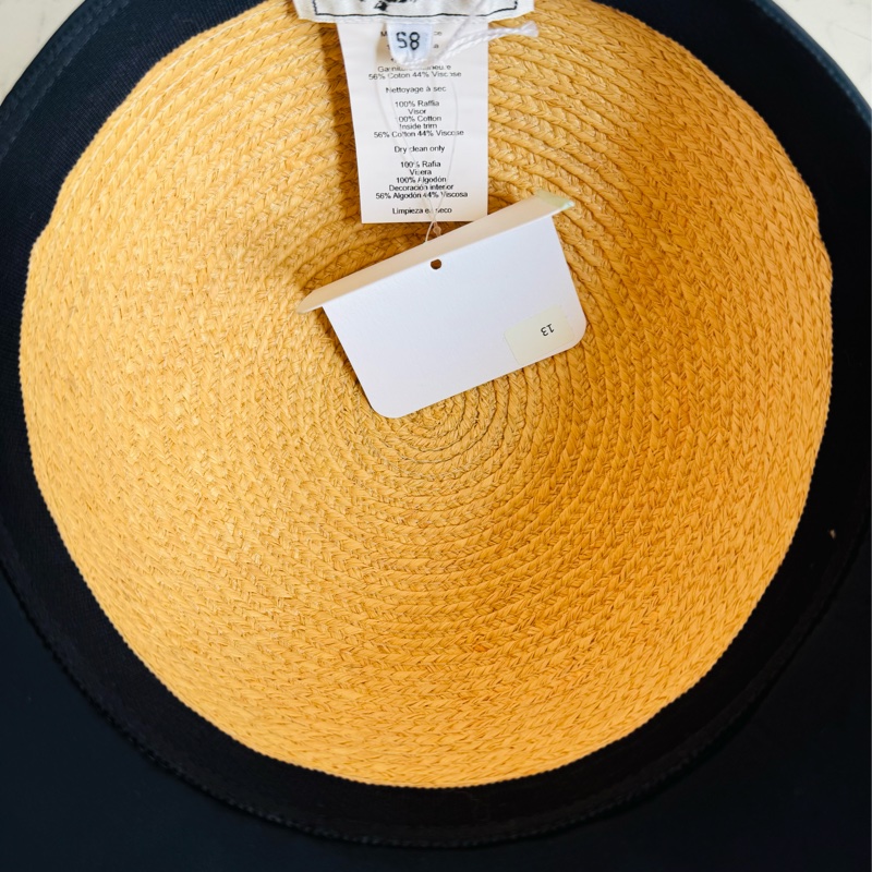 Hermes 黑色帽緣草編騎士帽-4