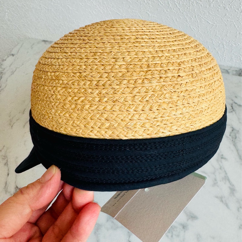 Hermes 黑色帽緣草編騎士帽-12