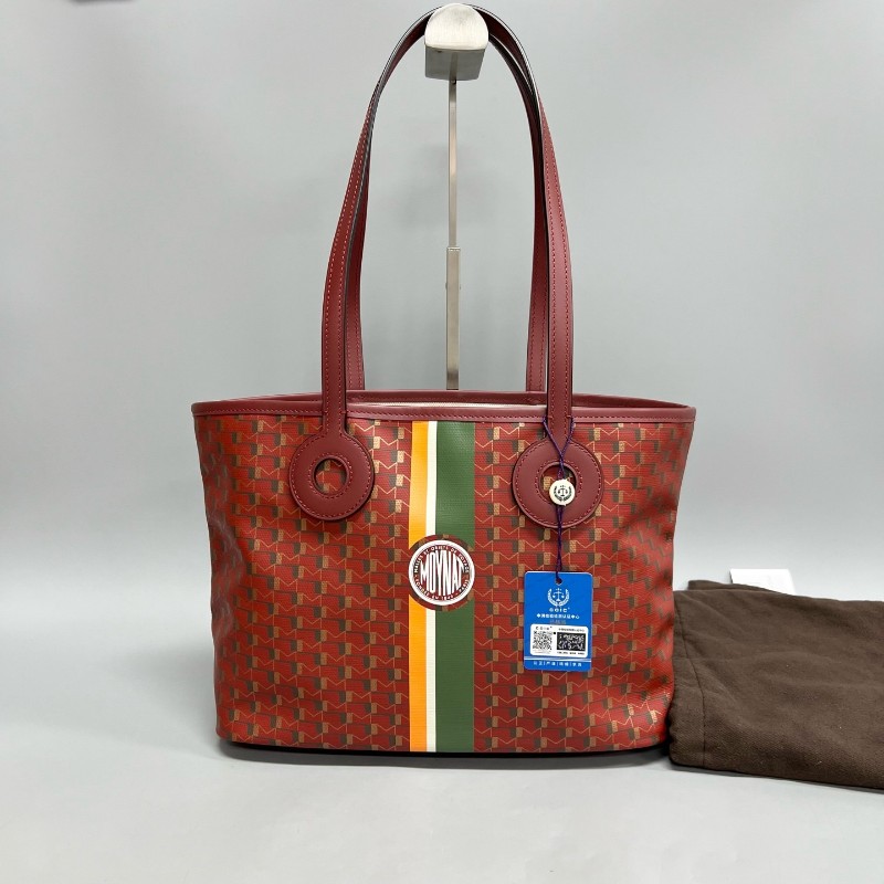 Moynat /莫奈 紅色老花小號tote購物袋 托特肩背包-0