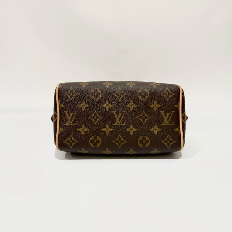 LV 原花橘粉背帶Speedy20手提斜背包M46594-3