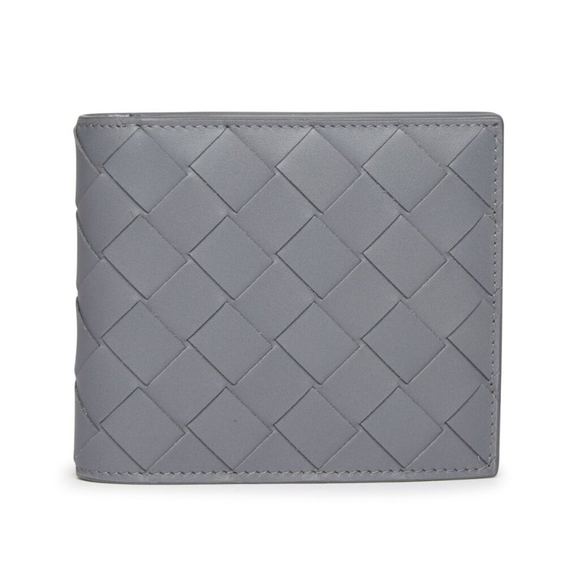【BOTTEGA VENETA 寶緹嘉】BV Intrecciato Bifold 牛皮 經典編織 短夾 卡夾 皮夾 灰色 743211-4