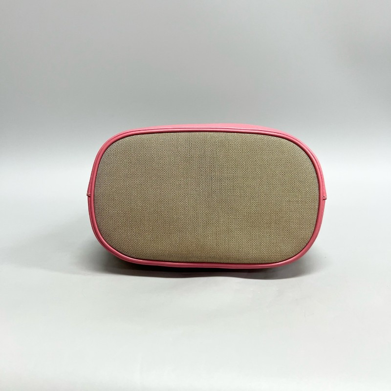 Prada/普拉達 粉色蝴蝶結水桶單肩斜挎包-1