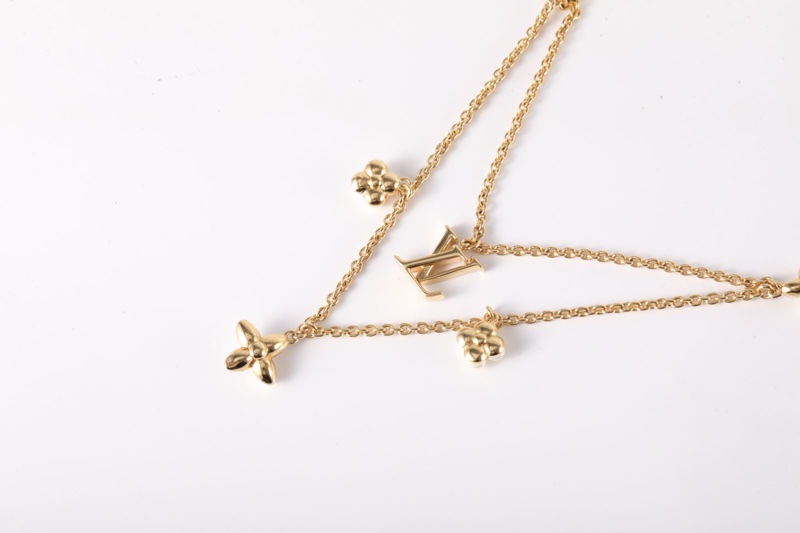 LOUIS VUITTON(路易威登)  合金 雙層花卉珍珠 項鏈-3