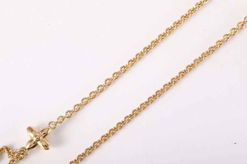 LOUIS VUITTON(路易威登)  合金 雙層花卉珍珠 項鏈-4