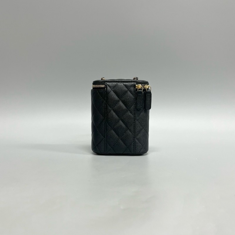 Chanel/香奈兒 黑金荔枝 牛皮煙盒包 手機包-1