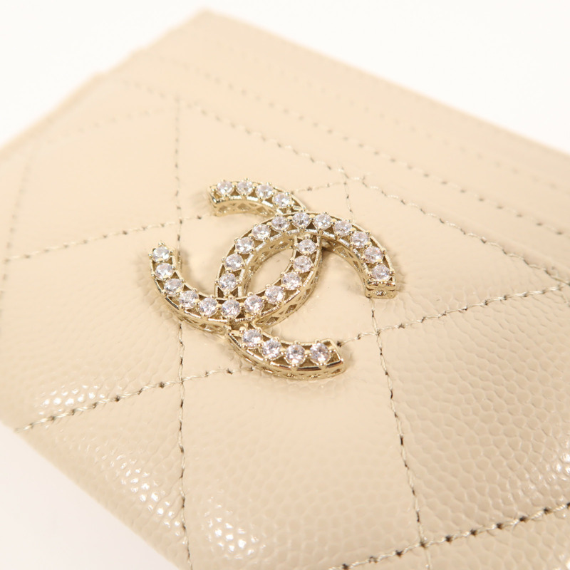 CHANEL 牛皮皮革Card Case金扣卡片套-7