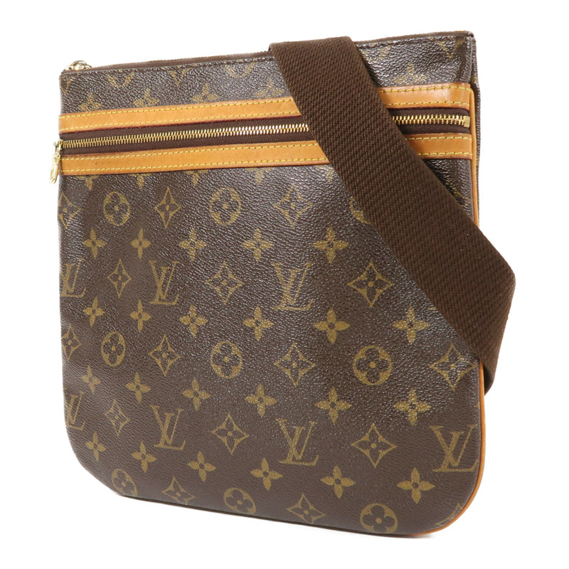 LOUIS VUITTON Monogram Pochette Bosphore金扣肩背袋棕色-2