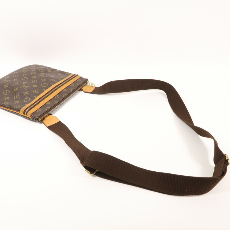 LOUIS VUITTON Monogram Pochette Bosphore金扣肩背袋棕色-7