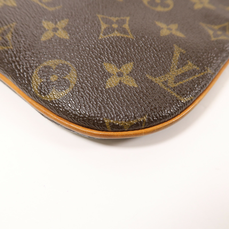 LOUIS VUITTON Monogram Pochette Bosphore金扣肩背袋棕色-8