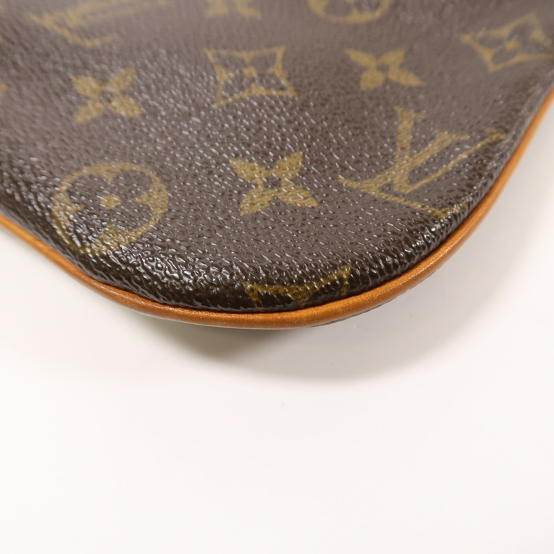 LOUIS VUITTON Monogram Pochette Bosphore金扣肩背袋棕色-10