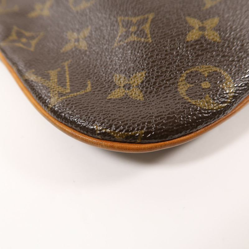LOUIS VUITTON Monogram Pochette Bosphore金扣肩背袋棕色-11